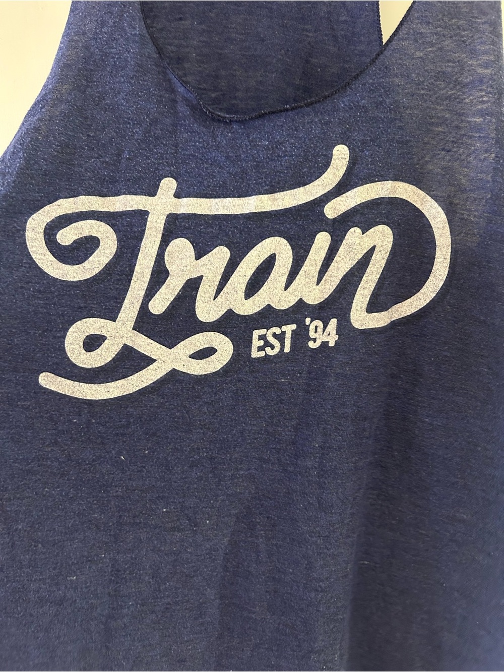 Navy 'Train' Graphic Racerback Tank Top - Picture 2 of 4